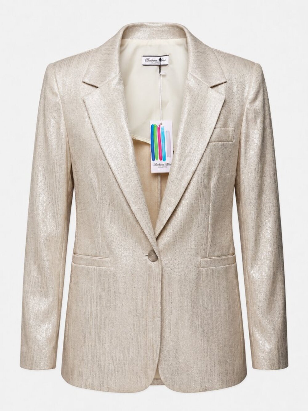 NWT Barbara Alvisi Metallic Gold Shimmer Blazer M/ Slim L